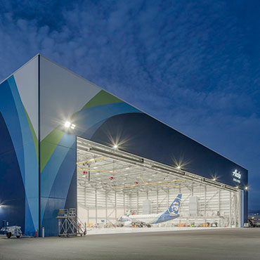 Exterior of the Alaska Airlines Maintenance & Operations Facility