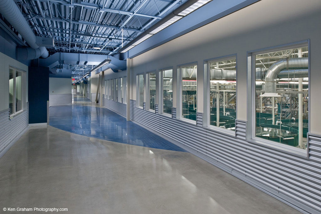 Hallway inside William Jack Hernandez Sport Fish Hatchery