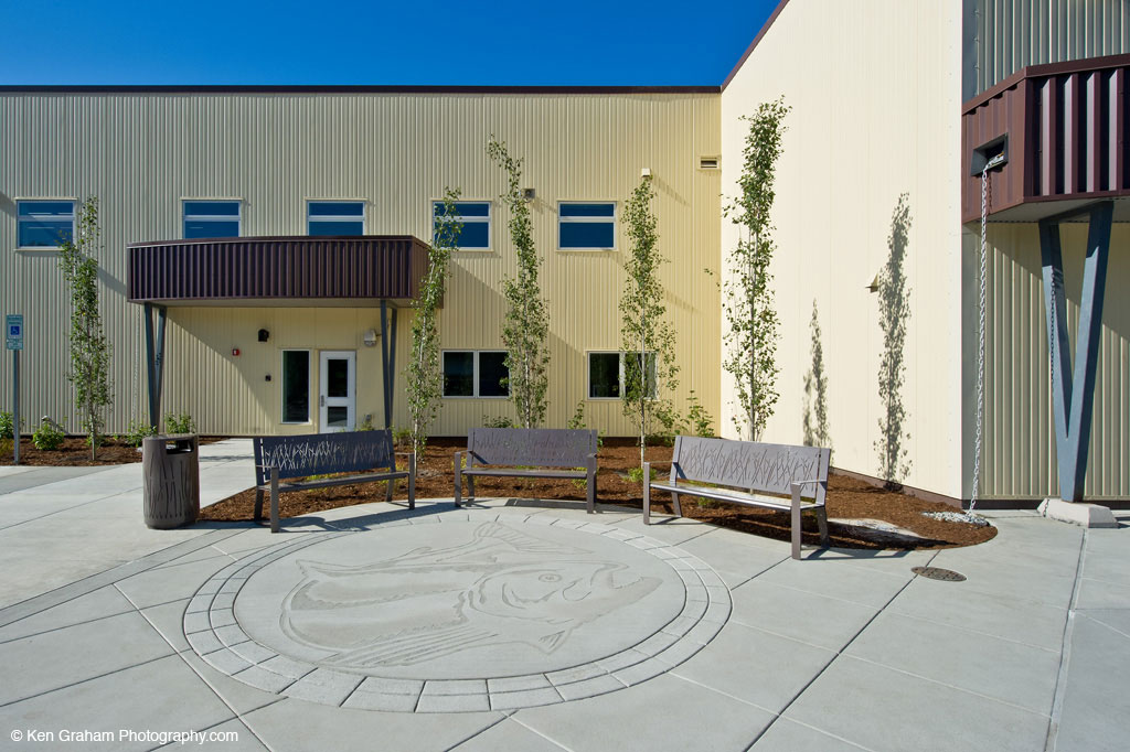 Courtyard outside William Jack Hernandez Sport Fish Hatchery