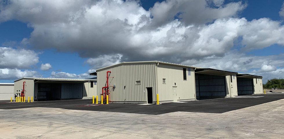 Exterior view of the Kalaeloa Airport T Hangar