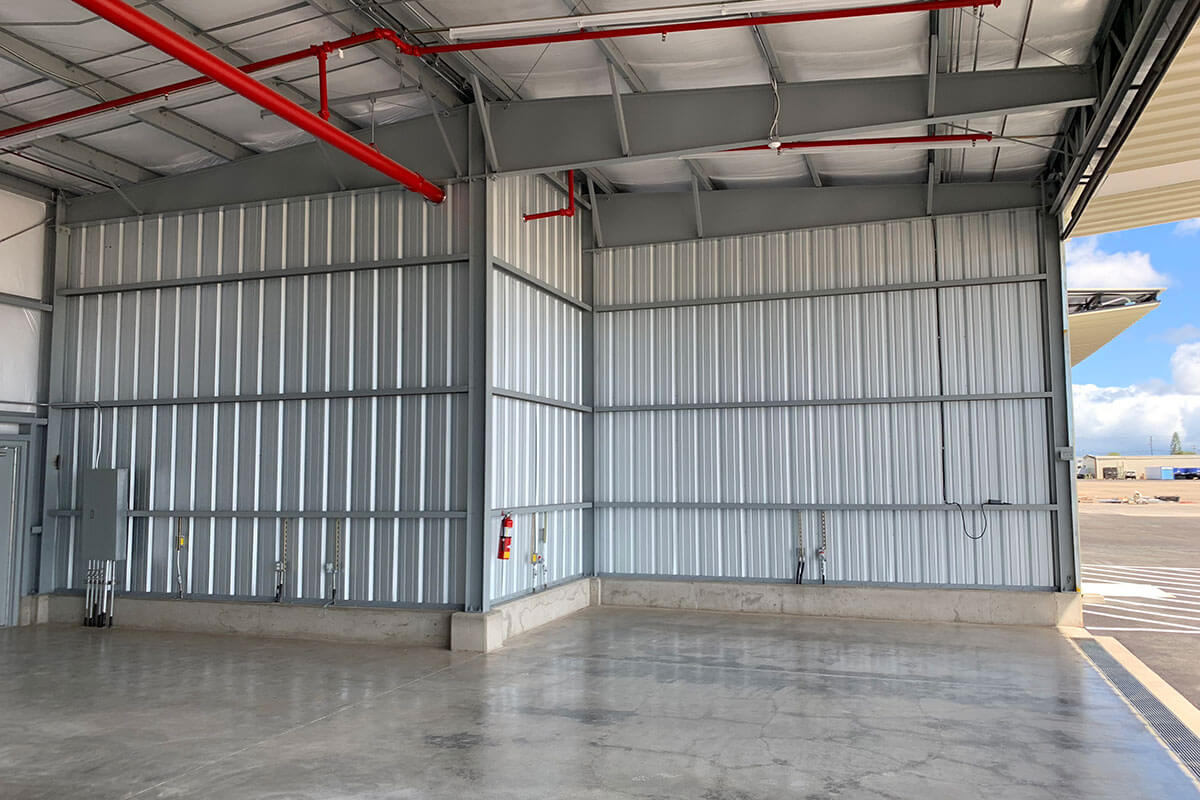 Interior of hangar at  Kalaeloa Airport